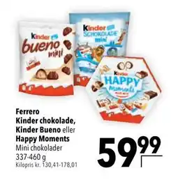 Citti Ferrero Kinder chokolade, Kinder Bueno eller Happy Moments, DKK 59.99 tilbud