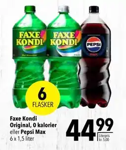 Citti Faxe Kondi Original, 0 kalorier eller Pepsi Max, DKK 44.99 tilbud