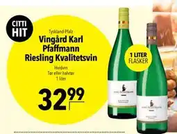 Citti Vingård Karl Pfaffmann Riesling Kvalitetsvin, DKK 32.99 tilbud