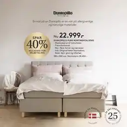 SENG DUNLOPILLO PURE KONTINENTALSENG, DKK 22999 tilbud
