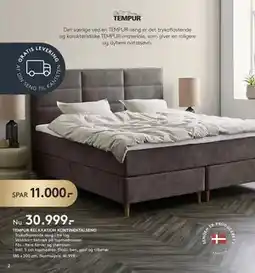 SENG TEMPUR RELAXATION KONTINENTALSENG, DKK 30999 tilbud