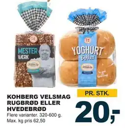 Let-Køb KOHBERG VELSMAG RUGBRØD ELLER HVEDEBRØD, DKK 20 tilbud