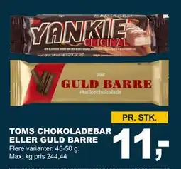 Let-Køb TOMS CHOKOLADEBAR ELLER GULD BARRE, DKK 11 tilbud
