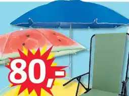 BigDollar Strandparasol Blå, melon tilbud