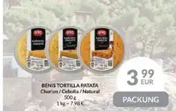 Nielsen's Discount BENIS TORTILLA PATATA Chorizo/Cebolla/Natural tilbud