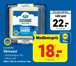 Lidl KLOVBORG Skiveost tilbud