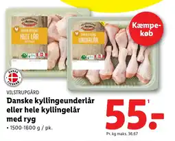 Lidl VILSTRUPGÅRD Danske kyllingeunderlår eller hele kyllingelår med ryg tilbud