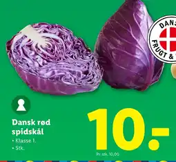 Lidl Dansk rød spidskål tilbud