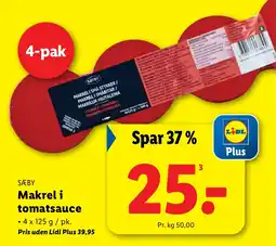 Lidl SÆBY Makrel i tomatsauce tilbud
