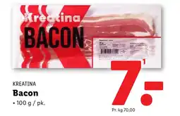 Lidl KREATINA Bacon tilbud
