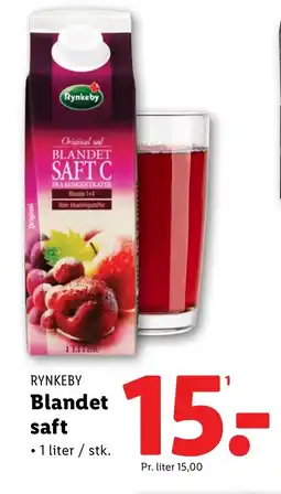 Lidl RYNKEBY Blandet saft tilbud