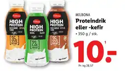 Lidl MILBONA Proteindrik eller -kefir tilbud