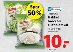 Lidl FRESHONA Hakket broccoli eller blomkål tilbud