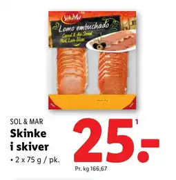Lidl SOL & MAR Skinke i skiver tilbud
