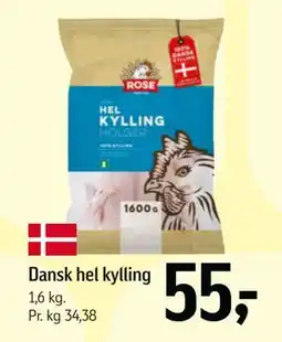 Føtex Dansk hel kylling, DKK 55 tilbud