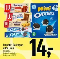 Føtex Lu petit, Bastogne eller Oreo, DKK 14 tilbud