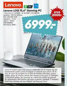Bilka Lenovo LOQ 15,6” Gaming PC, DKK 6999 tilbud