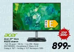 Bilka Acer 27” Vero RS272 skærm, DKK 899 tilbud