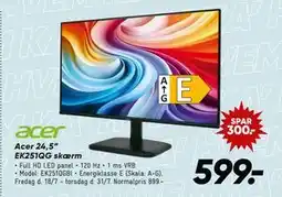Bilka Acer 24,5” EK251QG skærm, DKK 599 tilbud