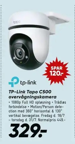 Bilka TP Link Tapo C500 overvågningskamera, DKK 329 tilbud