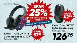 Bilka SPAR 25% på Trust Gaming tilbehør tilbud