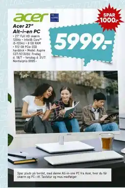 Bilka Acer 27” Alt-i-en PC, DKK 5999 tilbud