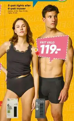 Bilka 5-pak tights eller 6-pak trusser, DKK 119 tilbud