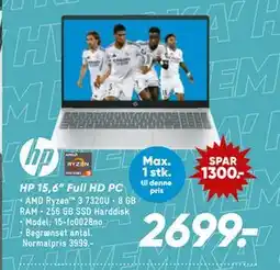 Bilka HP 15,6” Full HD PC, DKK 2699 tilbud
