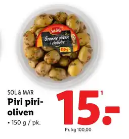 Lidl SOL & MAR Piri piri- oliven tilbud