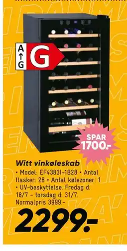 Bilka Witt vinkøleskab, DKK 2299 tilbud