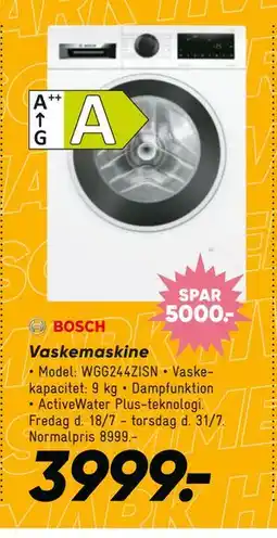 Bilka Vaskemaskine, DKK 3999 tilbud