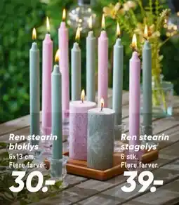 Bilka Ren stearin stagelys, DKK 39 tilbud