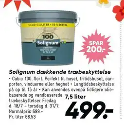 Bilka Solignum dækkende træbeskyttelse, DKK 499 tilbud