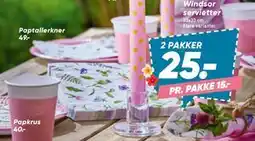 Bilka Windsor servietter, DKK 25 tilbud