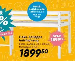 Bilka Spiloppe halvhøj seng, DKK 1899.5 tilbud