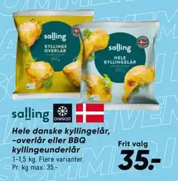 Bilka Hele danske kyllingelår, -overlår eller BBQ kyllingeunderlår, DKK 35 tilbud