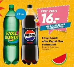 Bilka Faxe Kondi eller Pepsi Max sodavand, DKK 16 tilbud