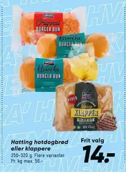 Bilka Hatting hotdogbrød eller klappere, DKK 14 tilbud