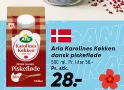 Bilka Arla Karolines Køkken dansk piskefløde, DKK 28 tilbud