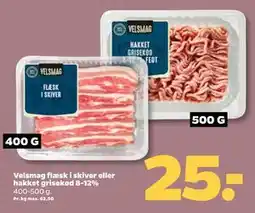 Netto Velsmag flæsk i skiver eller hakket grisekød 8-12%, DKK 25 tilbud