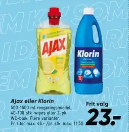 Bilka Ajax eller Klorin, DKK 23 tilbud