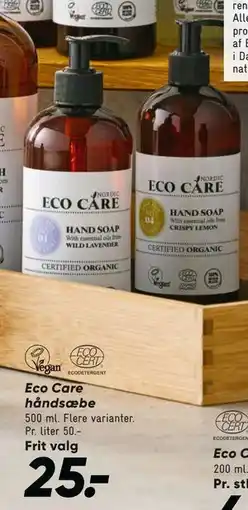 Bilka Eco Care håndsæbe, DKK 25 tilbud