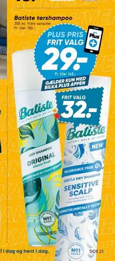 Bilka Batiste tørshampoo, DKK 32, App-pris tilbud
