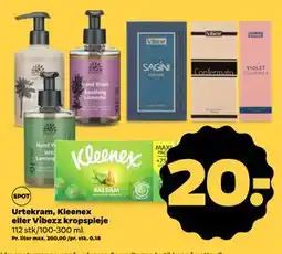 Netto Urtekram, Kleenex eller Vibezz kropspleje, DKK 20 tilbud