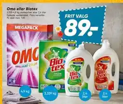 Bilka Omo eller Biotex, DKK 89 tilbud