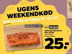 Netto Velsmag marineret filet af gris, DKK 25 tilbud