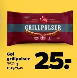 Netto Gøl grillpølser, DKK 25 tilbud