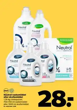 Netto Neutral vaskemiddel eller skyllemiddel, DKK 28 tilbud