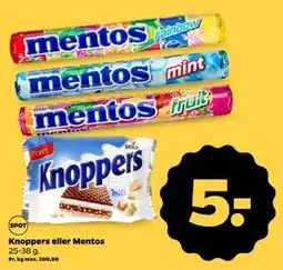 Netto Knoppers eller Mentos, DKK 5 tilbud