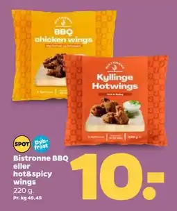 Netto Bistronne BBQ eller hot&spicy wings, DKK 10 tilbud